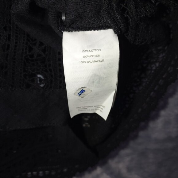 J. Crew Womens Long Sleeve Button-Up Top With Lace Trim Size S Black Guazy - Picture 4 of 14